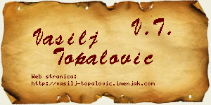 Vasilj Topalović vizit kartica
